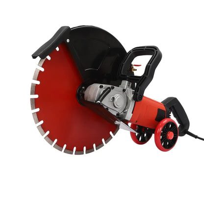 Elektrische Betonzaag - Betonfrees - Betonzagen -Steenzaagmachine - Muurfrees - Zaagmachine - 16 inch - 4000W - 3000 RPM - Nat/Droog Cirkelzaag - Stofvrije Snijmachine - met Wielen - voor Beton - Steen - en Baksteen - QUORE