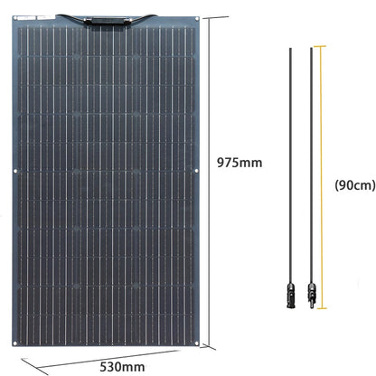 Zonnepaneel - Zonnepanelen - Zonne-energie - 18V Fotovoltaïsche Celmodule - Flexibel - Monocrystalline Silicon - Zonne-kit - 200W - 2 Stuks - Waterdicht - voor Boot - Camper - Caravan - RV - Tuin
