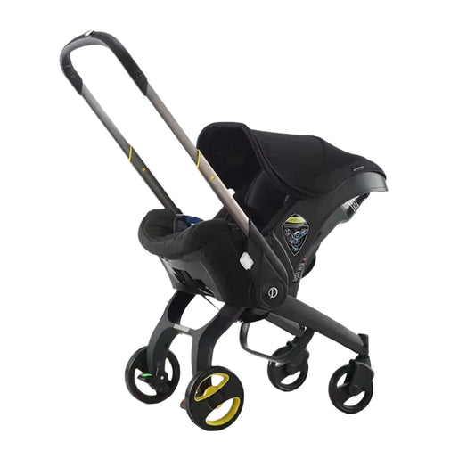 Kinderwagen - 3-in-1 – Lichtgewicht - Opvouwbaar & Verstelbaar – Hoog Landschap Babywagen – Reisbuggy met Zonnescherm - Zwart