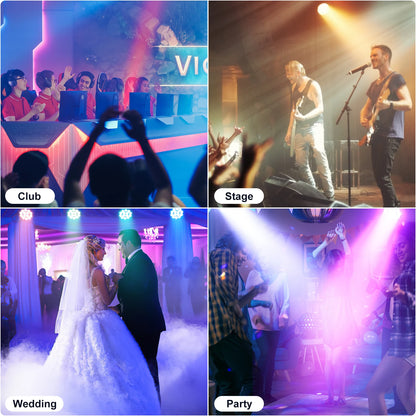 LED PAR Stage Light – Podiumverlichting – DJ Licht – Theaterlamp – Feestverlichting – Set van 4 – 180W RGBW LED’s – Verstelbare 360° Hoek – EU Stekker