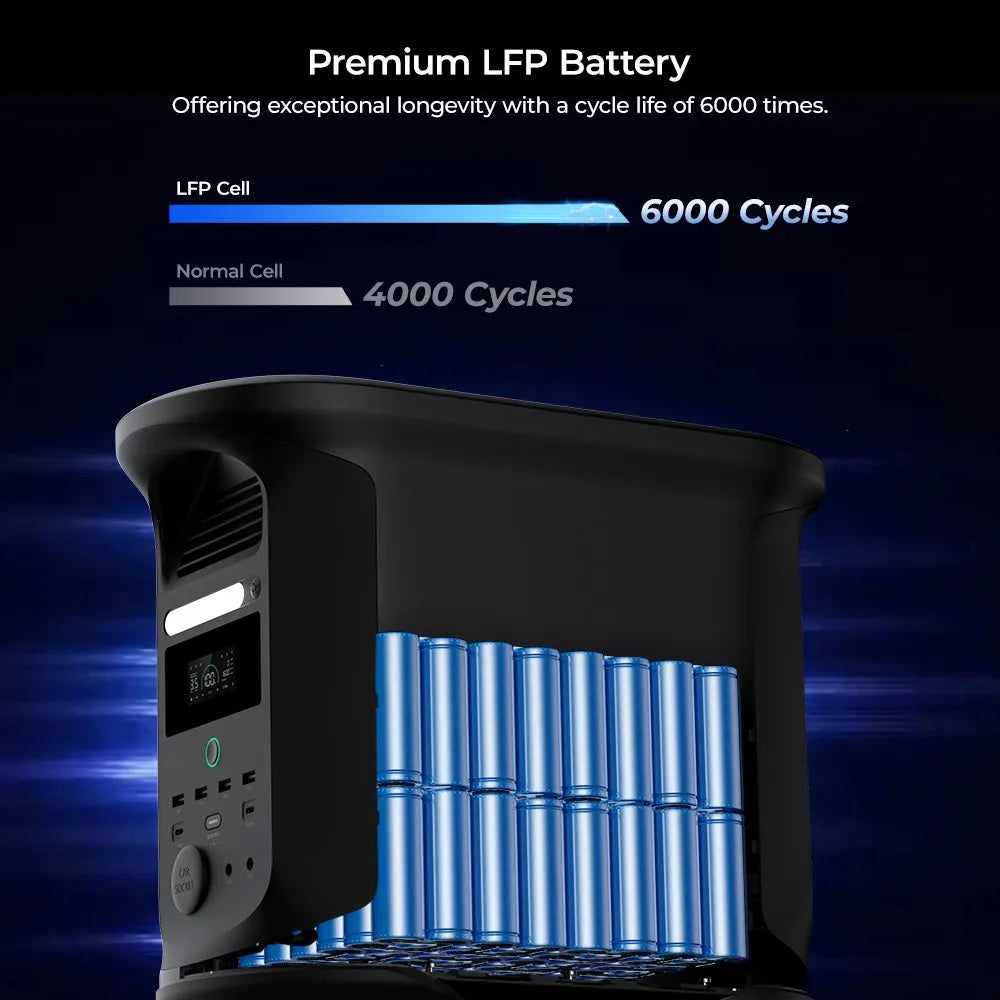 Powerstation – Draagbare Energiebron – Noodstroom – Camping Accu – Mobiele Batterij – 1462Wh - 3600W Output – LiFePO4 Batterij