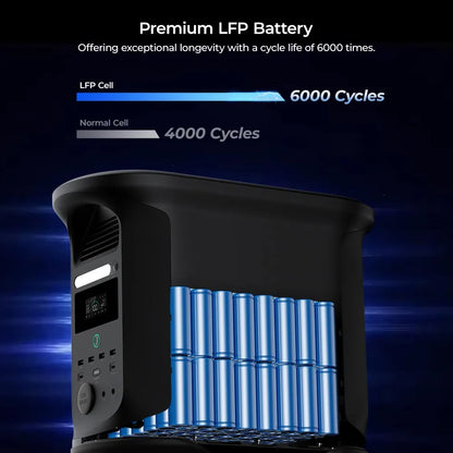 Powerstation – Draagbare Energiebron – Noodstroom – Camping Accu – Mobiele Batterij – 1462Wh - 3600W Output – LiFePO4 Batterij