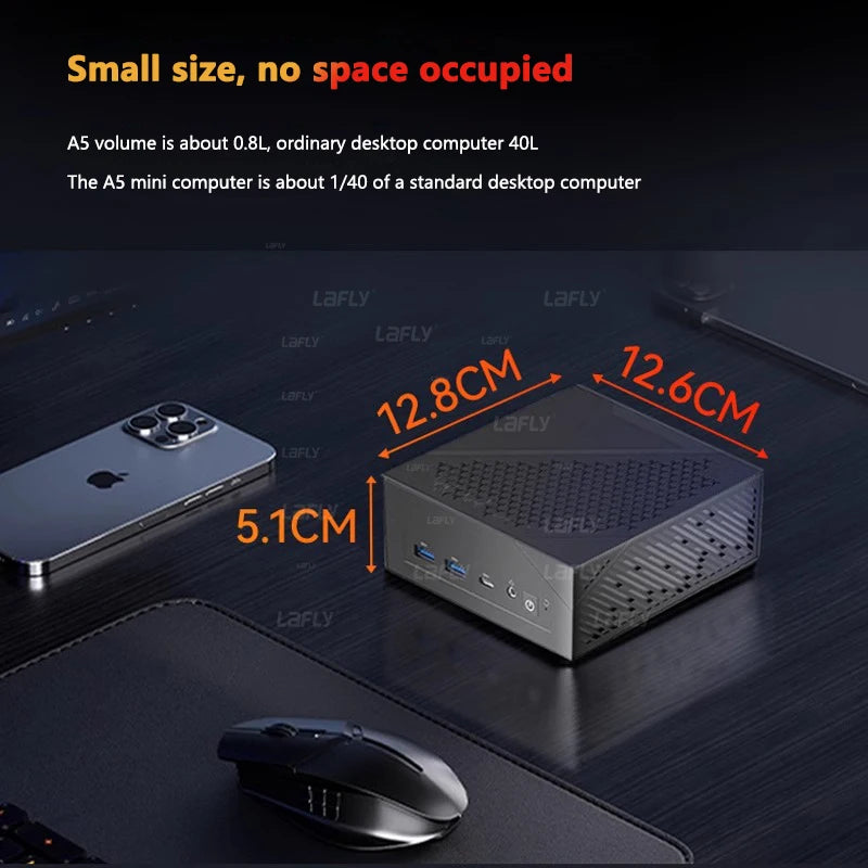 Mini PC – Mini Desktop – Compacte PC – Desktop Computer – Zakelijke PC – AMD Ryzen 5 6600H – 16 GB RAM, 1 TB SSD