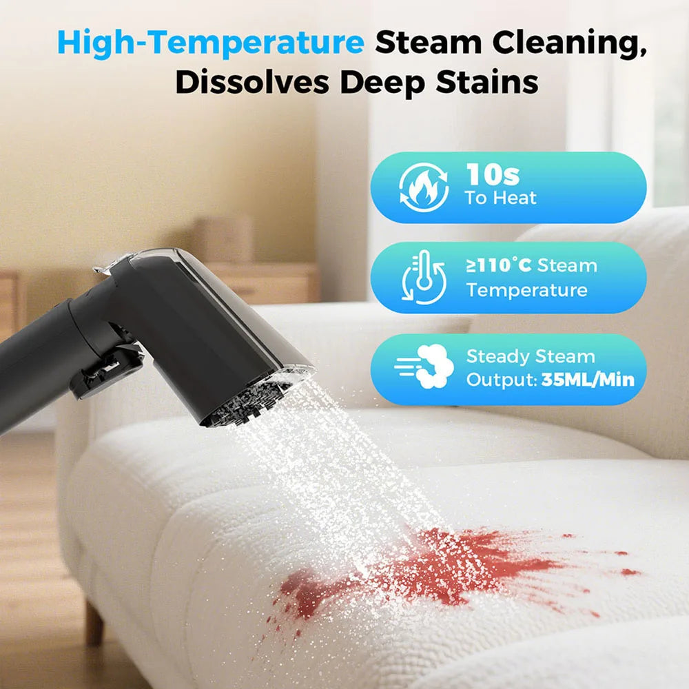 Teendow C6 MAX 3-in-1 Carpet Cleaner - 12000Pa Suction, 1250ML Water Tank, 950ML Sewage Tank, Pet-Friendly for Upholstery & Carpet Cleaning - QUORE