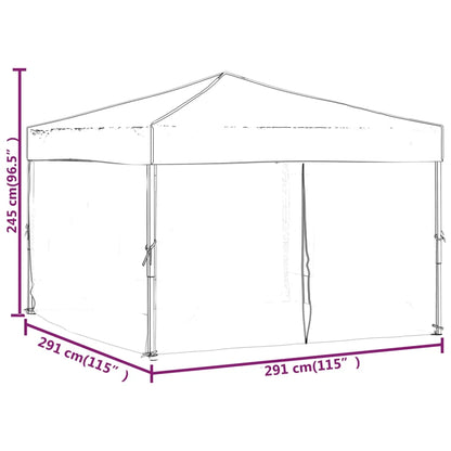 Tuinpaviljoen – Partytent – Tent – Vouwtent – Schaduwdoek – 210D Oxford Waterdicht – Stevig Stalen Frame - 3x3 m - Zwart - QUORE