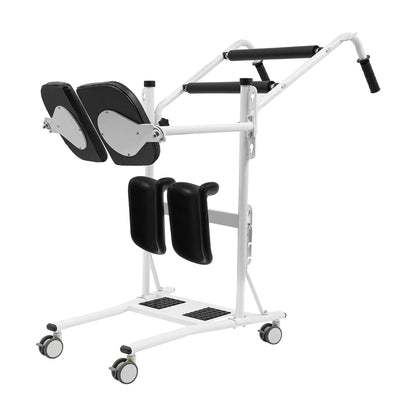 Sta-op Hulpmiddel – Sta-op Lift – Overplaatsingslift – Opstandhulp – Transferlift – Zitting en Kniestunen Verstelbaar – Max Draagkracht 120 kg – Carbonstaal Zwart - QUORE