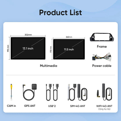 Ainavi 13.1 Car Radio For Toyota RAV4 2020 2021 2023 2024 RAV 4 XA50 Wireless Carplay Android Auto 4G Car Multimedia Player DSP - QUORE
