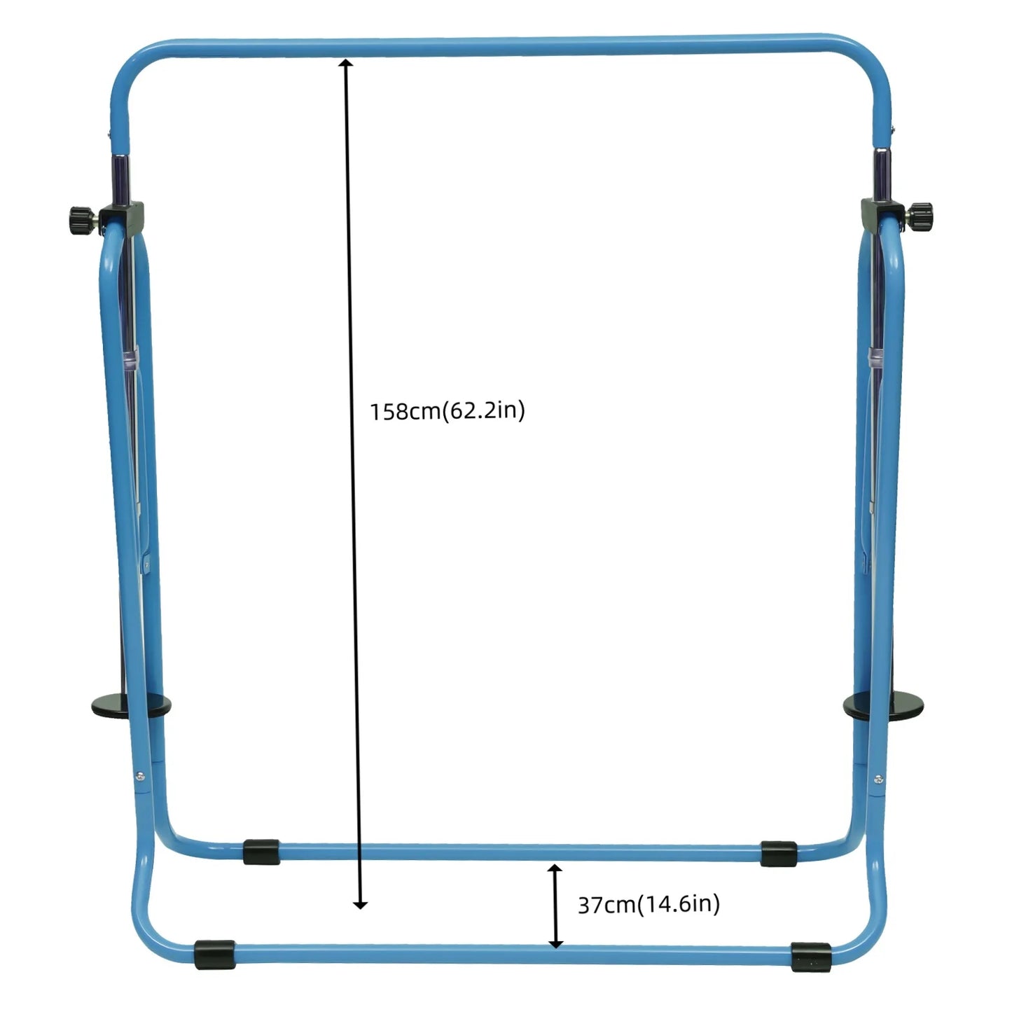 Verstelbare Gymnastiekstang - Turnrek - Thuistrainingsstang Opvouwbaar - Veilig - Eenvoudige Montage - voor Kinderen - 5 Versnellingen - voor Binnen - Buiten - Hoogte Verstelbaar 70-140 cm - Blauw