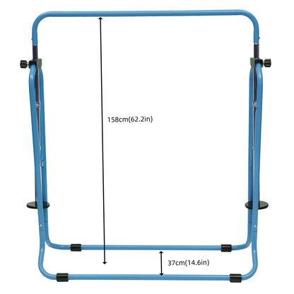 Verstelbare Gymnastiekstang - Turnrek - Thuistrainingsstang Opvouwbaar - Veilig - Eenvoudige Montage - voor Kinderen - 5 Versnellingen - voor Binnen - Buiten - Hoogte Verstelbaar 70-140 cm - Blauw