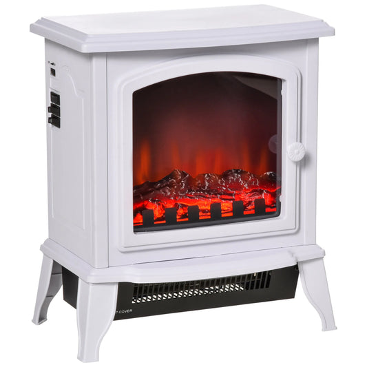 Elektrische Inbouwhaard - fireplace - Elektrische Kachel - Efficiënte Verwarming - Fireplace Heater - Draagbare elektrische haard - Gesimuleerde vlam - Instelbare thermostaat - Oververhittingsbeveiliging - tot 25 m² - Tot 2000W - Wit