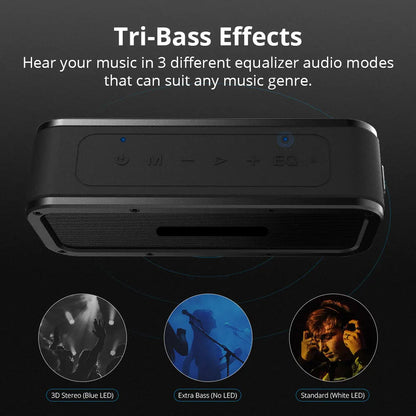 Speaker - Speaker Cables - Bookshelf Speaker - Speakers for PC - BT 5.0 - NFC - 40W - 15H Playtime - IPX7 - Black