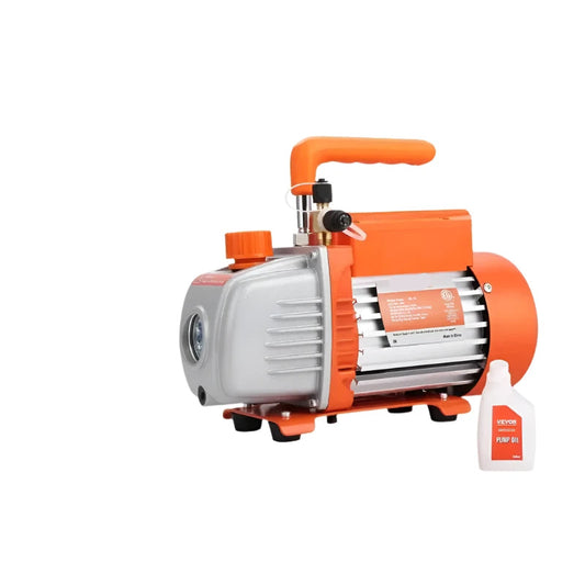 Vacuümpomp - Koelmiddel Vacuümpomp - Koeltechnisch Gereedschap - 1/5 HP - Eentraps Vacuümpomp - 3.5CFM - HVAC Reparatie - Koeltechnisch Onderhoud - Harsontgassing - Oranje
