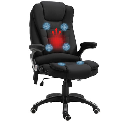 Massage Bureaustoel – Bureaustoel Met Massage – Ergonomische Werkstoel – Relaxstoel Met Verwarming – Comfortabele Zitzak – 6 Massagepunten – Verstelbare Rugleuning Tot 130° - Zwart - QUORE