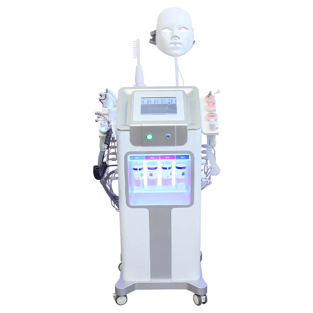 Gezichtsverzorgingsmachine – Schoonheidsmachine – Gezichtsreiniger – Huidverzorging – Vacuümtechnologie – Hydratatie Spraygun – LED-Lichtmasker - QUORE