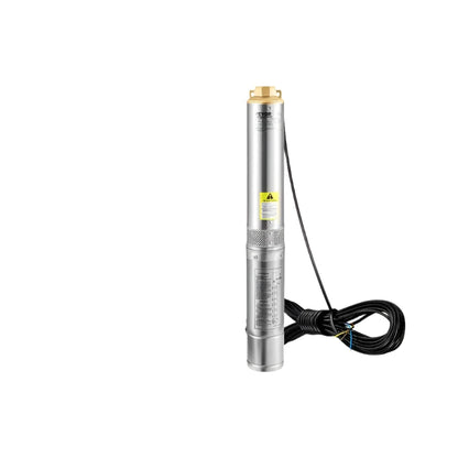 Vevor - Rioolpomp - Dompelpomp - Schoonwaterpomp - Diepe Bron Dompelpomp - Waterpomp - 550W 50L/min - Schakelaar - Roestvrij Staal - Groot debiet - Zilver