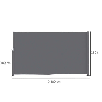 Uitschuifbaar Zijscherm – Balkon Scherm – Tuin Afsluiting – Buitenprivacy – Polyester Waterbestendig – Aluminium Frame