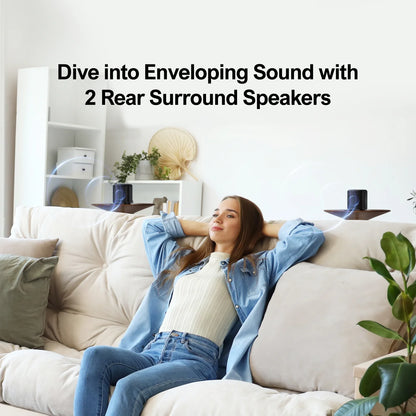 ULTIMEA Aura A50 Pro 5.1ch Dolby Atmos Soundbar for TV – Wired Subwoofer, 2 Surround Speakers, App Control, Home Theater System