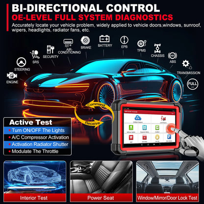 Auto Diagnosetool – Diagnose Scanner – OBD2 Scanner – Foutcode Lezer – Bluetooth Verbinding – 7-Inch Touchscreen – ECU Codering