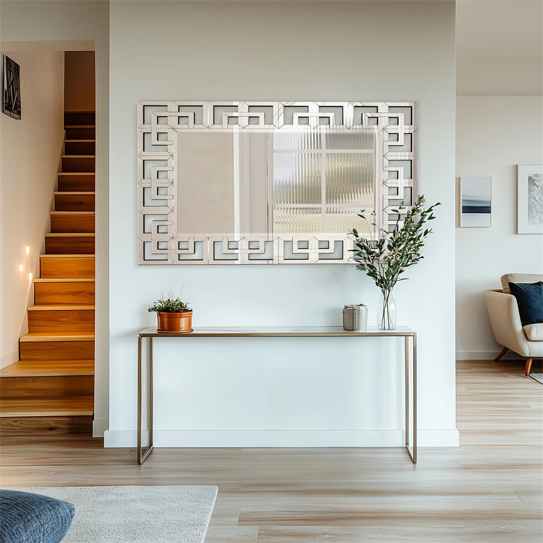 Spiegel – Wandspiegel – Passpiegel – Decoratieve Spiegel – Bevelglas Spiegel – 100x70 cm – MDF en Glas