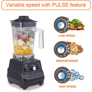 Blender - Smoothie Blender - Blender to go - Smoothie Makers - Smoothie maker - 1800W - BPA-free 1.8L and 0.6L Dual Jar - Black