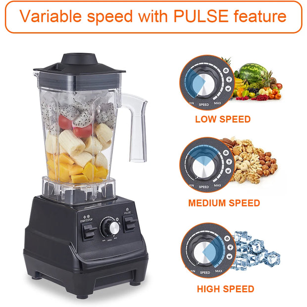 Blender - Smoothie Blender - Blender to go - Smoothie Makers - Smoothie maker - 1800W - BPA-free 1.8L and 0.6L Dual Jar - Black