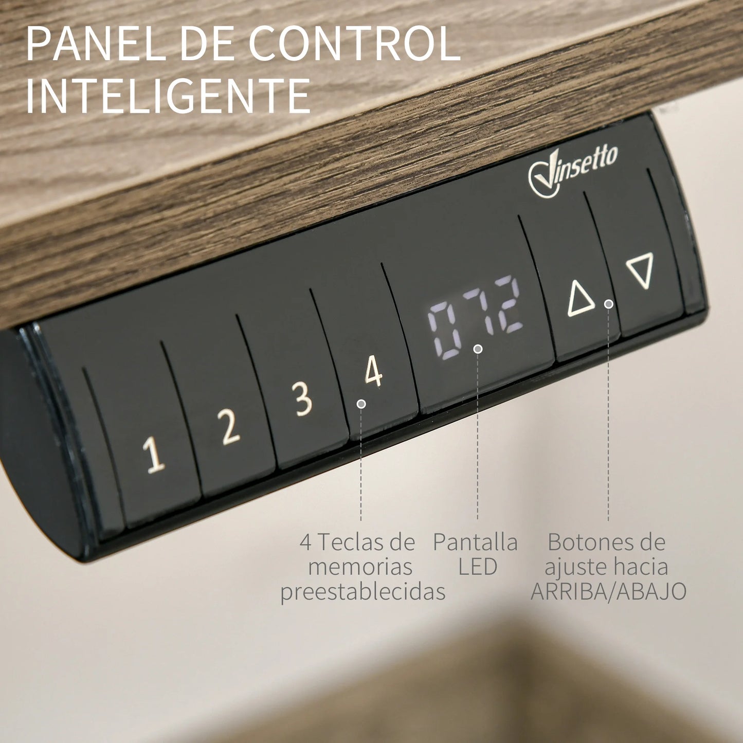 Verstelbare Bureautafel – Elektrisch Bureau – Zit Sta Bureau – Hoogte Verstelbaar – 4 Geheugenstanden – 120 x 60 x 116 cm - QUORE