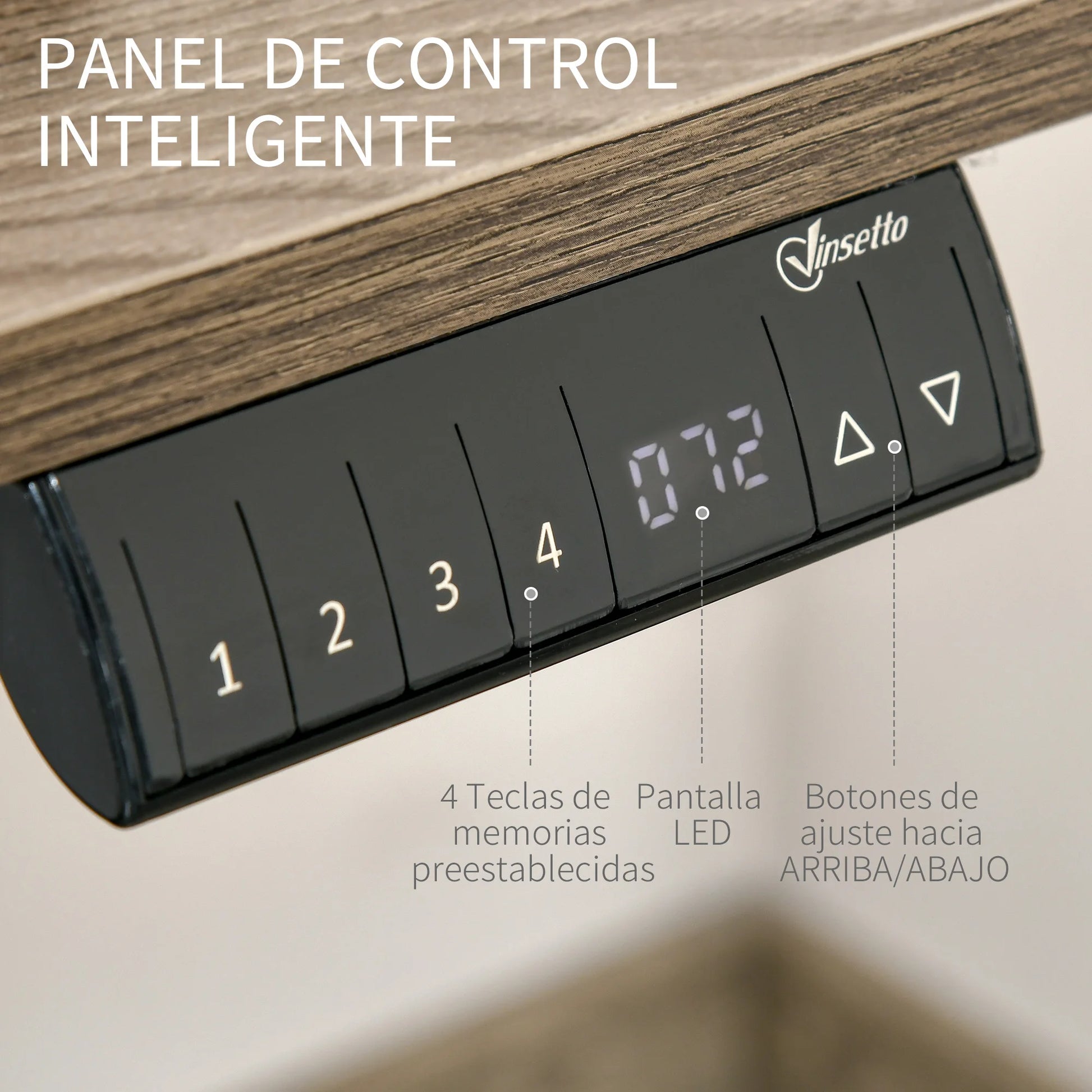 Verstelbare Bureautafel – Elektrisch Bureau – Zit Sta Bureau – Hoogte Verstelbaar – 4 Geheugenstanden – 120 x 60 x 116 cm - QUORE