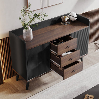 Dressoir – Sideboard – Wandmeubel – Kast – Opbergkast – 117,5x40x80 cm – MDF & Spaanplaat – Schuifdeuren Met Laden