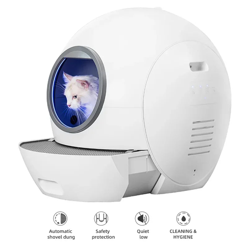 Slimme Kattenbak - Automatische Kattenbak - Zelfreinigende Kattenbak - Kattenbak - 60L - Extra Grote - Geurcontrole - voor Katten