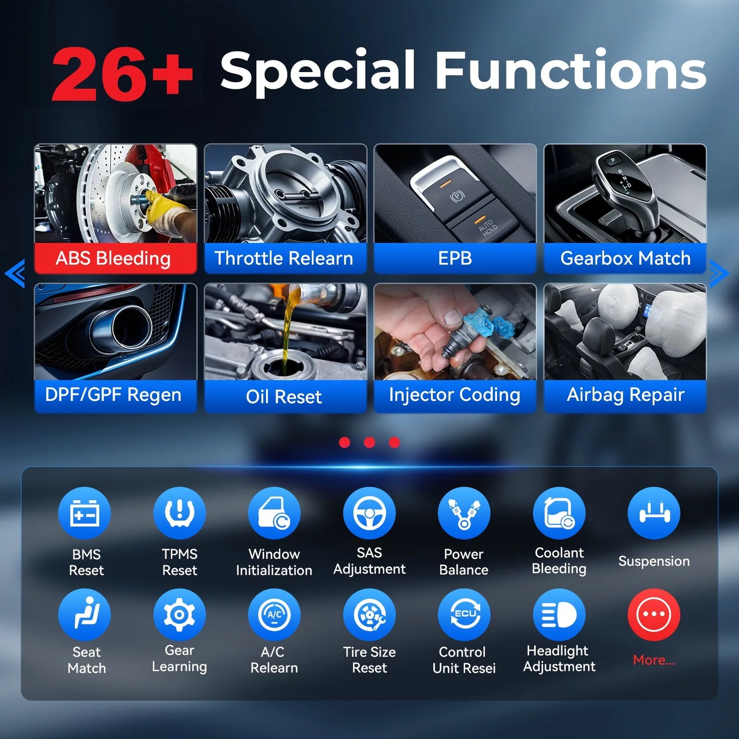 OBD2 Scanner – Auto Diagnosetool – Foutcode Lezer – Voertuig Diagnostiek – Bluetooth Adapter – 26+ Onderhoudsfuncties – Draadloos Met Gratis Updates - QUORE