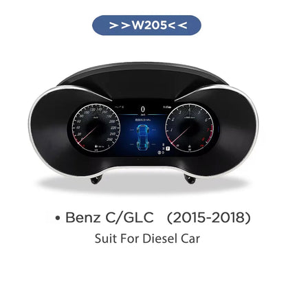 12.3'' Digitaal Instrumentenpaneel – Auto Dashboard Cluster – Cockpit Display – HD Scherm – Plug & Play Installatie – 12,3 Inch HD IPS – Snelle Linux Opstart – Voor Benz C GLC W205 V205 X253 2015-2018 Diesel - QUORE