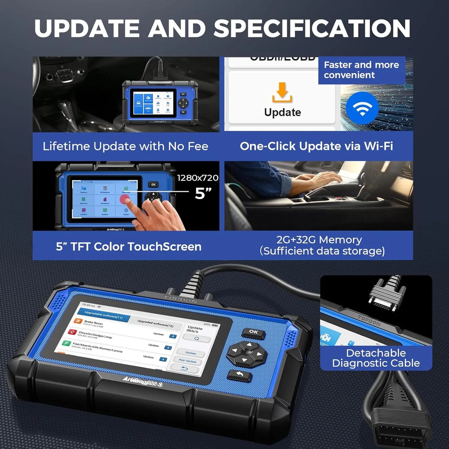 OBD Scanner - OBD2 - Auto Scanner - Auto uitlezen - Diagnose Apparatuur voor Auto's - Professioneel Scanner - Volledige Auto Diagnosetool met ABS, Airbag, Olie, EPB, DPF, TPMS, BMS Resets - Levenslang Gratis Updates
