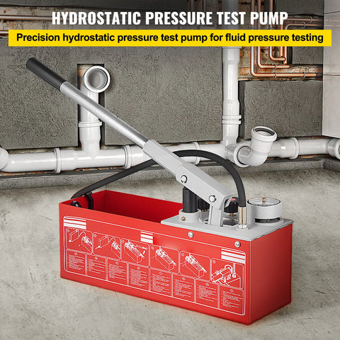 Hydrostatische Druktest Pomp - Testpomp - Hydraulische pomp - Afperspomp - Knijppomp - Waterdruktester - 60 bar/860 psi - 3,2 Gallon Tank - Waterdruktester Kit