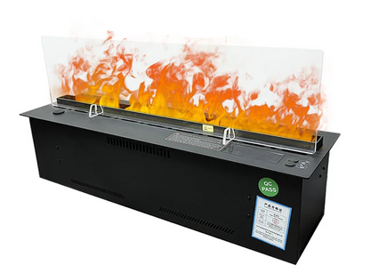 Inbouw Waterdamp Haard – Elektrische Haard – Mist Haard – Luchtbevochtiger – Sfeerverwarming – Realistisch Vlameffect – 2000mm RVS Waterreservoir