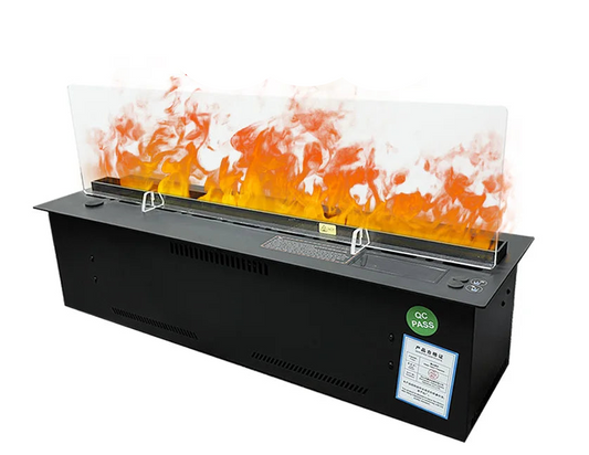 Inbouw Water Vuurplaats – Water Haard – Sfeervolle Vlammen – Mist Haard – Luchtbevochtiger – Ultrasonische Misttechnologie – LED Vlameffect – 2000mm Roestvrij Staal