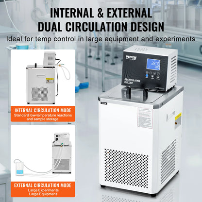 Laboratoriumkoeler – Labkoeler – Temperatuurregelaar – Circulator – Koelsysteem – 900W Vermogen – Roestvrij Stalen Reservoir
