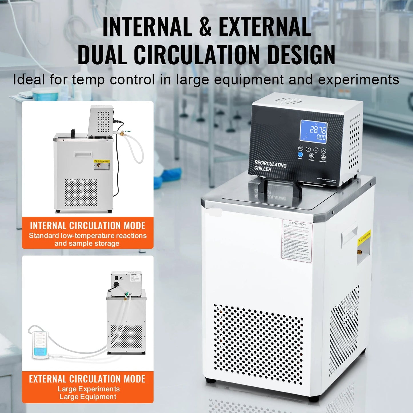Laboratoriumkoeler – Temperatuurregelaar – Circulator – Koelapparaat – Verwarming – Precisie 0,01°C – RVS