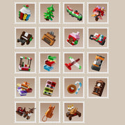 Adventskalender - Kerst Adventskalender - Matrijzenkoning - Kerst Bouwsteen - Assemblage Bouwsteenspeelgoed - Kinderkerstcadeau - Speelgoed - Speelset - Rode Doos