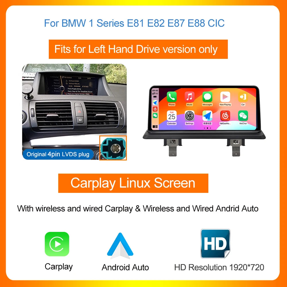 Multimedia Systeem – Autoradio Navigatie Unit – Touchscreen Interface – CarPlay Android Auto – CIC Cam Variant – 10,25 Inch HD Scherm – Draadloze Connectiviteit - QUORE