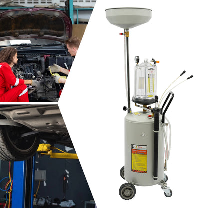 Afvalolie Opvangtank – Olie Afvoersysteem – Olieopvang – Olie Aftapstation – Olieopvangbak – 72 Liter Capaciteit – Verstelbare 360° Trechter Met Veiligheidsklep