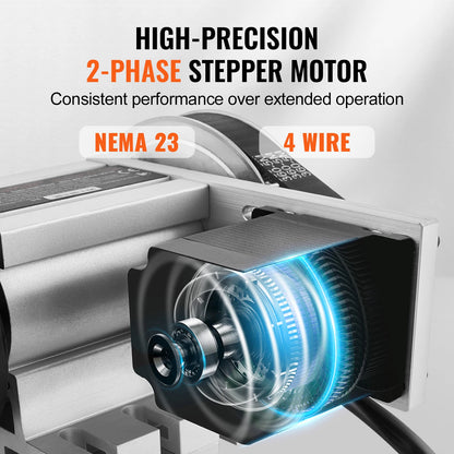 CNC 4e As – CNC Rotatieas – Freesas – Gravureas – Multifunctionele As – K11 100mm Klauw – Nema23 Motor