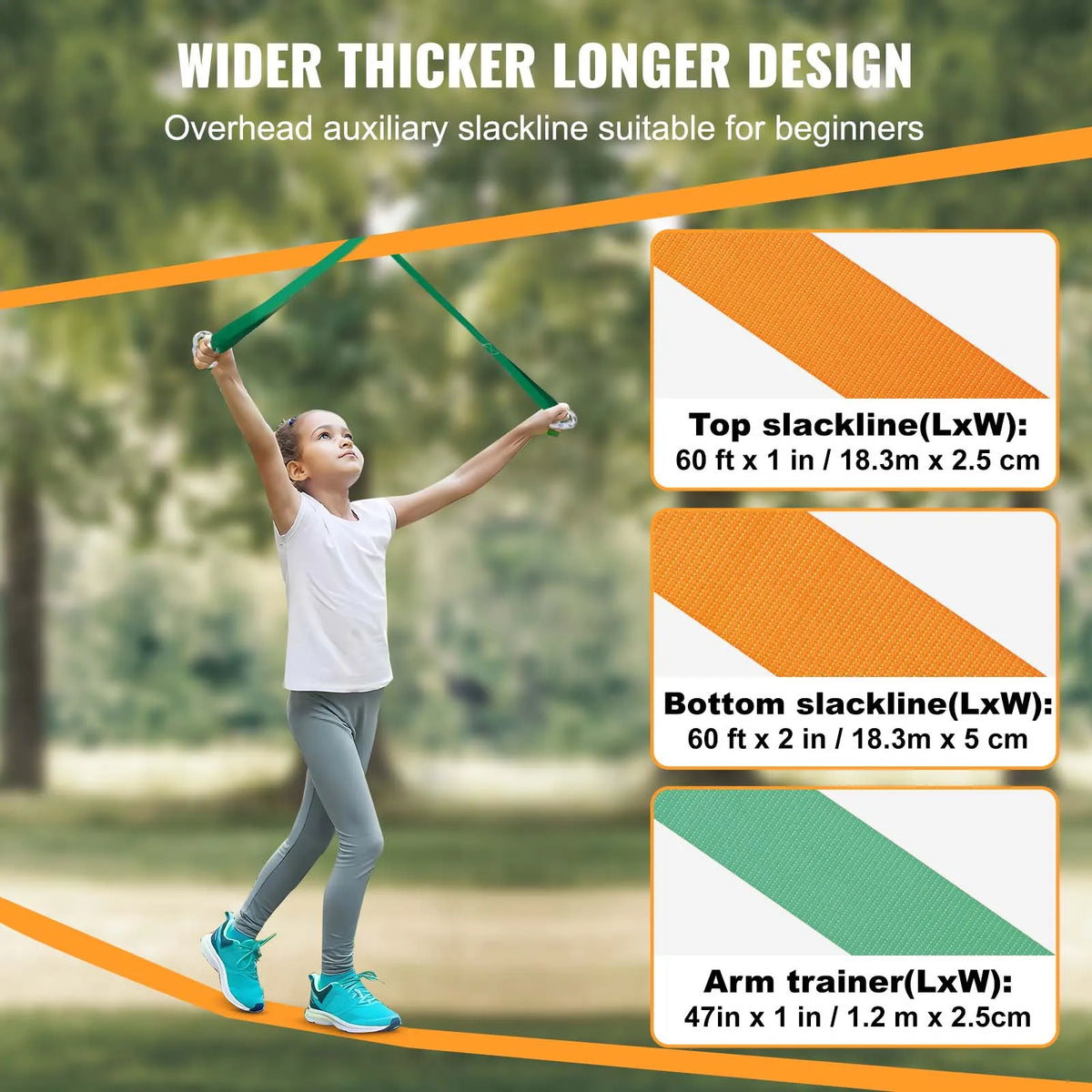 Vevor - Slack Line - Slackline Kids - Slackline Set - Complete Slackline Set - voor Kinderen, Volwassenen - QUORE