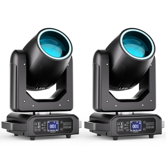200W LED Moving Head Light – LED Spots – DJ Verlichting – Podiumlamp – Beam Effect – 7+1 Kleurenwiel – 18-Facet Prisma – EU Plug 2 Stuks