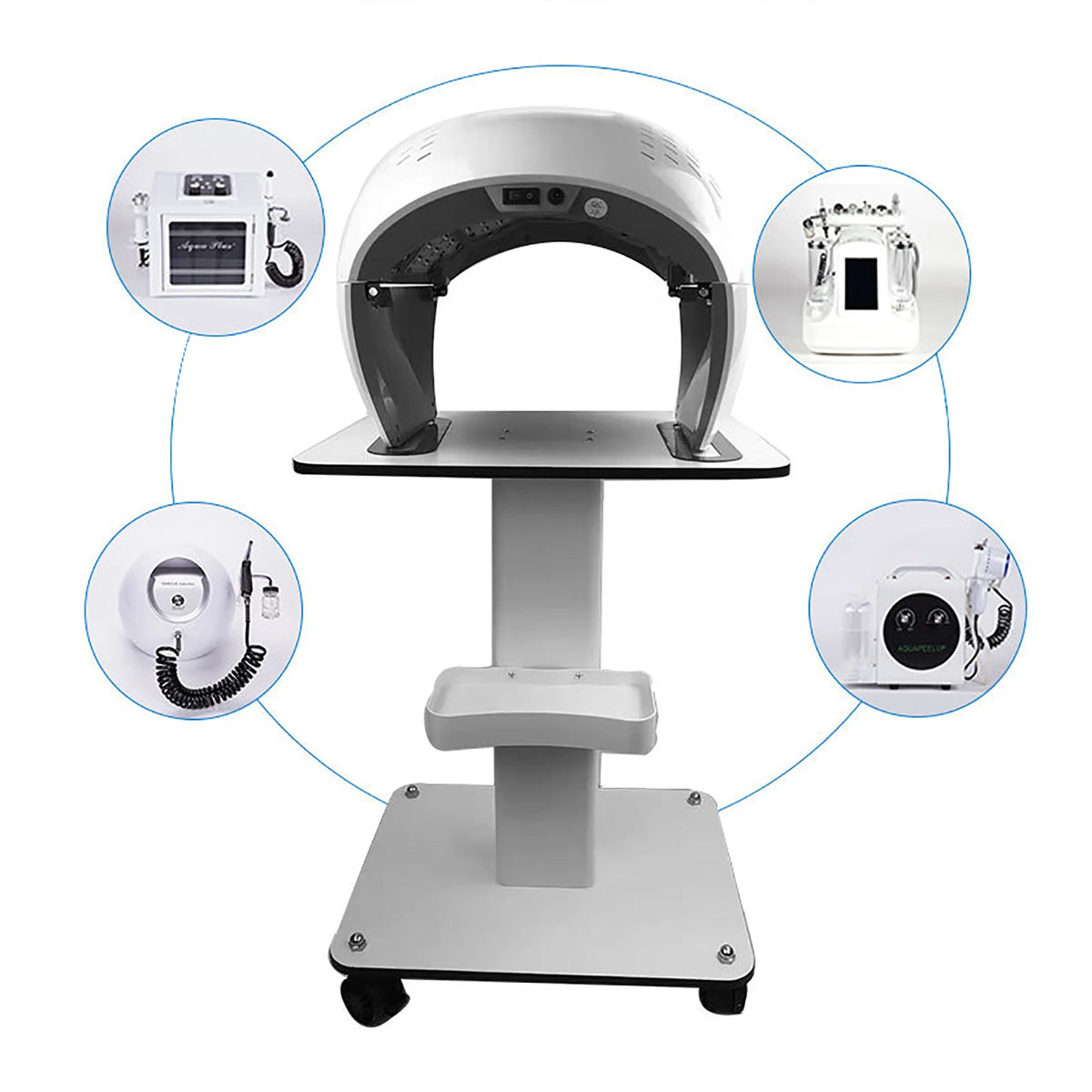 Table - Table trolley - Rolling table - Beauty Wheel Cart - Multifunctional Trolley - 5.3 kg - White
