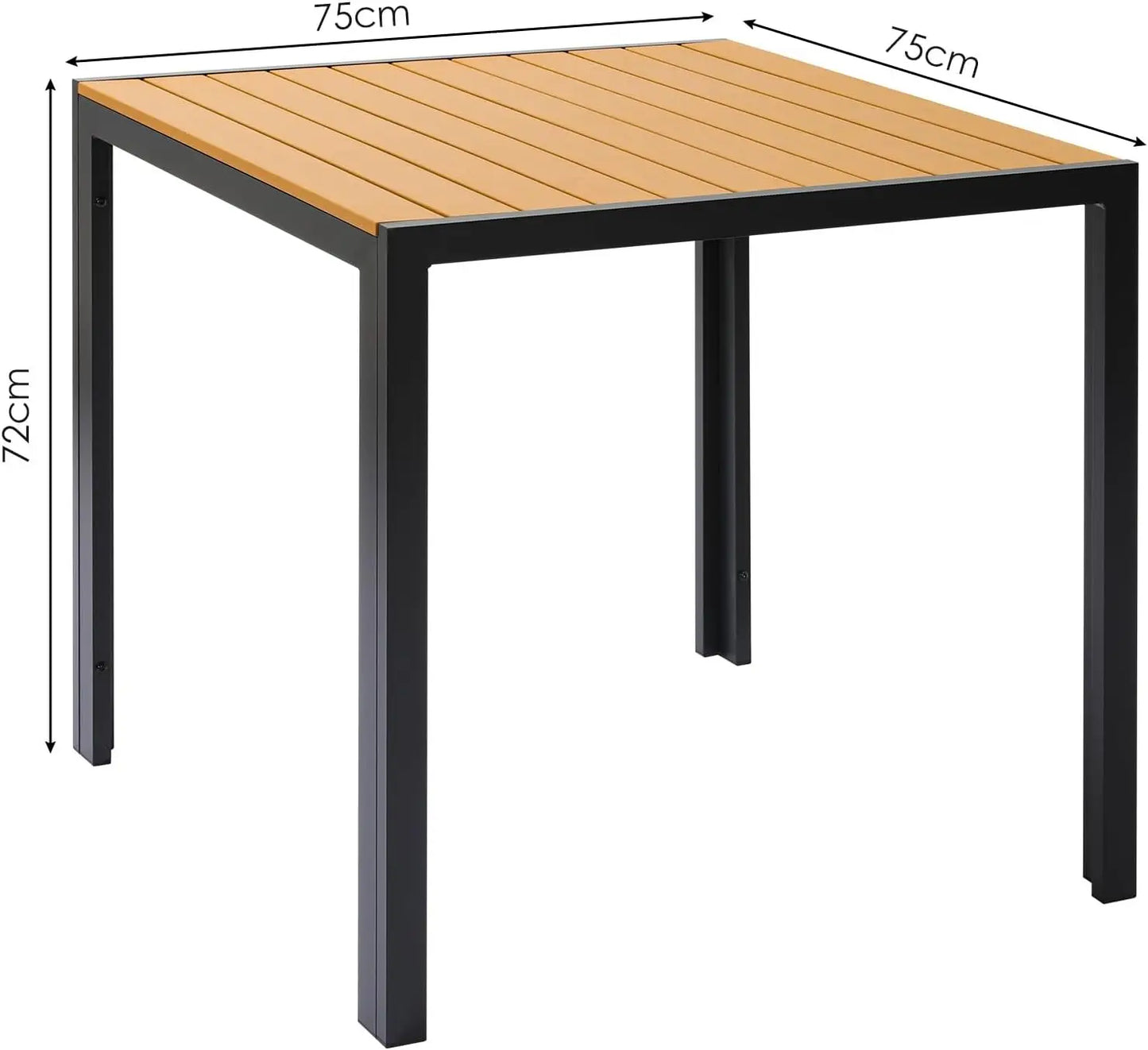 Tuinset - Bistroset - Tuintafel met Stoelen - Balkonset met 2 Stoelen en 1 Tafel - Aluminium - WPC Tuinmeubelset - Tuinstoelen - Tuintafel - WPC Tuinmeubelset - 3-Delige