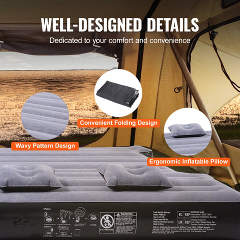 VEVOR Comfortabel Opblaasbaar Matras voor Auto - Inclusief Elektrische Luchtpomp - Ideaal voor Camping - Transporttas Inbegrepen - QUORE