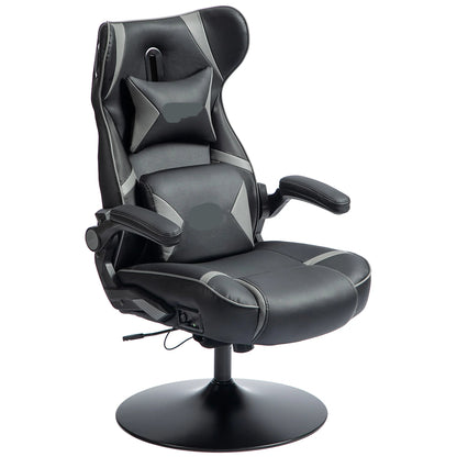 Gamingstoel – Ergonomische Stoel – Bureaustoel – Draaistoel – Verstelbare Zithoogte – Bluetooth Speakers – Kantelbare Rugleuning - Grijs