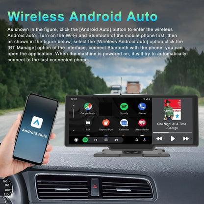 Autoradio Met Dashcam – Auto Multimedia Systeem – Touchscreen Navigatie – Bluetooth Handsfree – Apple CarPlay Android Auto – 10,26 Inch IPS Scherm – Ingebouwde Achteruitrijcamera