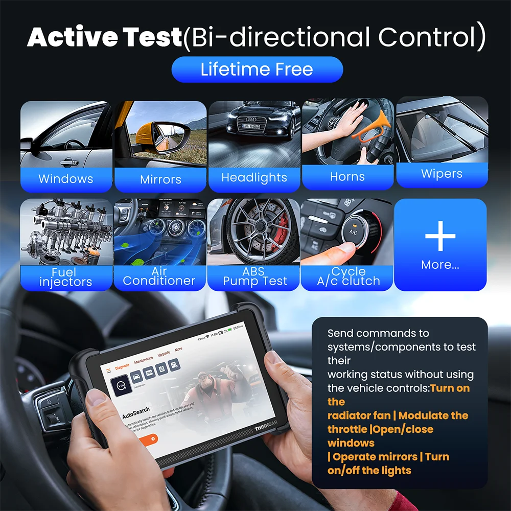 OBD2-Scanner – Diagnose Tool – Auto Scanner – Foutcode Lezer – Draadloze Verbinding – 140+ Automerken – Bi-directionele Bediening - QUORE