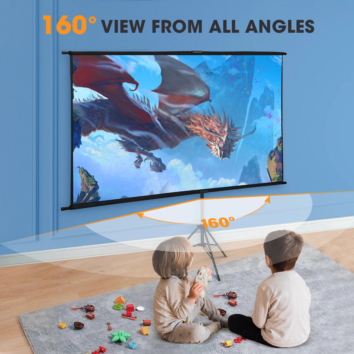 Beamer Scherm - Projector Screen - Projector Scherm - Projector Doek - Projector Scherm voor Beamer - Home Cinema Thuisbioscoop - Draagbare Beamer - 100in - 16:9 - QUORE